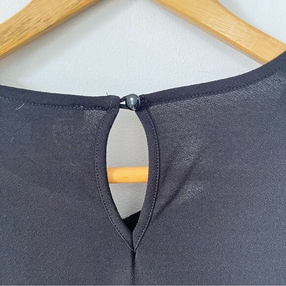 Mataphor‎ Black Cap Sleeve Round Neck Blouse - Picture 11 of 12